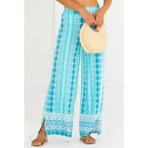 Cabana Life Coastal Cottage Palazzo Pants Medium UPF 50+ Beach Boho Pool Reaort